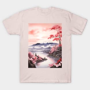 misty mountains, watercolor painting T-Shirt